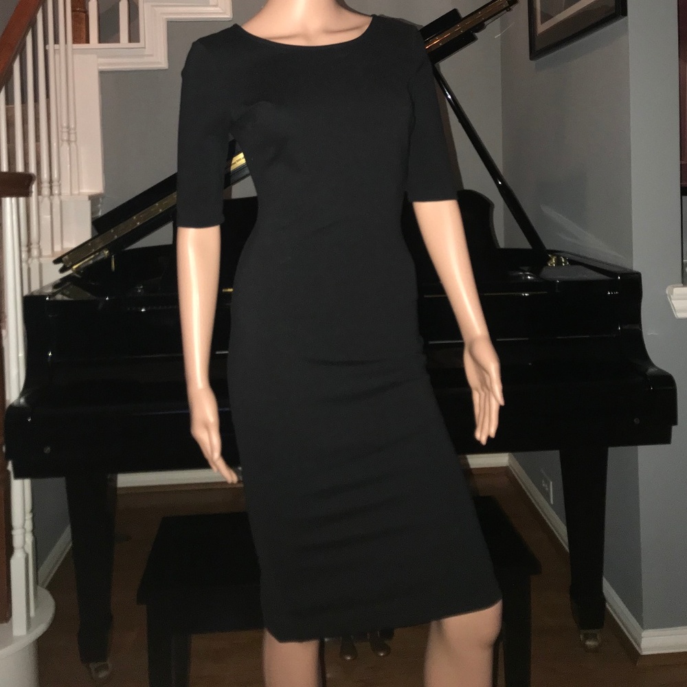 Black Bodycon Dress w/ Silver Zipper
